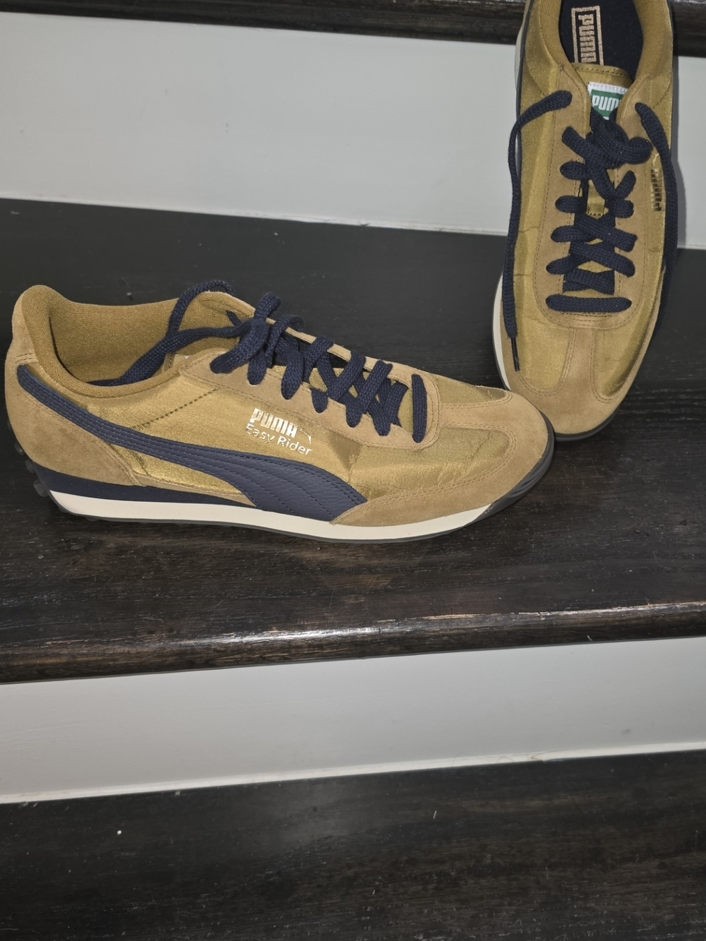 Puma Men's Sneakers in Tan and Navy Blue